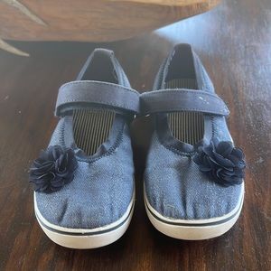 Sparkle denim slip on shoes